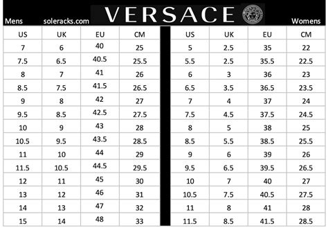 43 versace shoe size converter|versace footbed size chart.